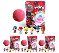 ZIMPLI - Grande Miraculous Bombe de Bain Surprise, 6 Jouets miraculeux à Collectionner au Total, Un par Bombe de Bain, Jouet pour Le Bain à Collectionner pour Les Enfants (Lot de 4)