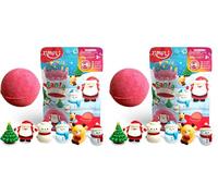 ZIMPLI - Grande Santa Surprise Bombe de Bain, 6 Jouets Surprise sur Le thème de Noël à Collectionner au Total, Un par Bombe de Bain, Cadeau de Noël pour Les Enfants, Bas de Laine en Argent de Poche