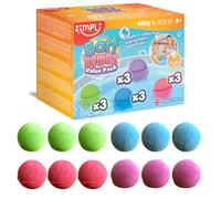 Zimpli Kids - 12 Bombes de Bain, Coffret de Bombes de Bain hydratantes, Cadeau d'anniversaire pour Enfants, décoration de Sac de fête, récompenses, Biologique et végétalien, fizzers de Bain