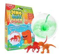 Zimpli Kids - Dino Baff Dust 2 Pack de Bain et 2 x Figurines de Dinosaures, Bombe de Bain Magique en Poudre pour Enfants, Cadeau de Bain bouillonnant pour Enfants, Cadeau de Dinosaures pour garçons