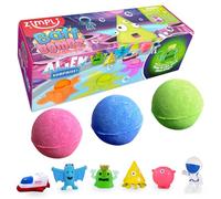 ZIMPLI - Lot de 3 Grandes Bombes de Bain Surprise Alien 100g, 1 des 6 Jouets Alien à Collectionner, Un Jouet par Bombe de Bain, Cadeau d’Anniversaire pour Enfants, Jouet de Bain