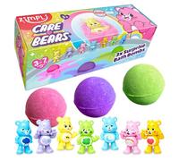ZIMPLI - Lot de 3 Grandes Bombes de Bain Surprise Bisounours 100g, 1 des 7 Jouets Bisounours à Collectionner, Un Jouet par Bombe de Bain, Figurines à Collectionner pour Garçons et Filles
