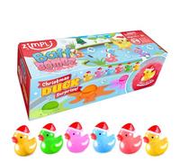 ZIMPLI Lot de 3 Grandes Bombes de Bain Surprise Canard de Noël 100g, 1 des 6 Jouets Canard à Collectionner, Un Jouet par Bombe de Bain, Petits Cadeaux de Noël pour Enfants
