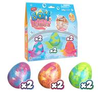 ZIMPLI - Lot de 6 Grandes Bombes de Bain œufs Baff Bombz, Alternative aux friandises chocolatées de Pâques, Cadeau d’Anniversaire pour Enfants, Vegan et sans cruauté