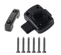 Zinc Alloy Door Latch | 180° Rotation Security Guard for Cabinets/Panes/Sliding Doors | Theft Deterrent Bolt Lock, Easy Install with Screws, Black