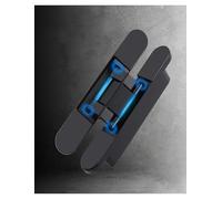 Zinc Alloy Invisible Hinge Adjustable Door Hinges Cabinet Cross Furniture Hardware For Wooden Doors, No Visible Screw Hinge(Black,4.3x1.2"/110x30mm)