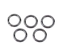Zinc Alloy Round Carabiner, 5 pièces, pour porte-clés, anneau de clés, fermeture à déclic, résistant, pratique