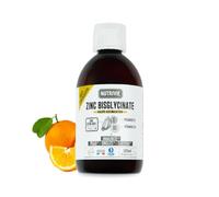 Zinc Bisglycinate 15mg Liquide - Vitamines B5, B6, B8 et D3 - Assimilation Optimale & Haute Concentration - Immunité et Beauté des cheveux & Ongles - 25 jours de cure - Gout Orange