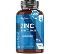 Zinc Bisglycinate 400 Comprimés Vegan - 1 Comprimé Tous Les 2 Jours Soit 12,5 Mg/Jour - Os, Peau, Cheveux, Ongles (Efsa)
