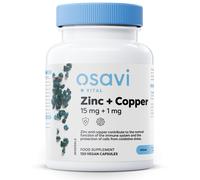 Zinc + Cuivre, 15mg + 1mg - 120 capsules végétaliennes