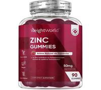 Zinc Gummies Pour Cheveux Peau Os Ongles - 50 Mg - 90 Gummies Vegan