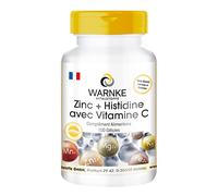 Zinc + Histidine + Vitamine C - dosage élevé - 300mg de Vitamine C & 10mg de Zinc par gélule - végétalien - 100 gélules | Warnke Vitalstoffe - Qualité des pharmacies allemandes