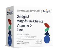 Zinc Omega 3 Magnésium Vitamine D | 100% naturel | Set de vitamines de Bright Naturo