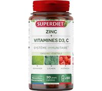 Super Diet Complément alimentaire Immunité végétale Zinc Vitamine D3 C - 60 gélules