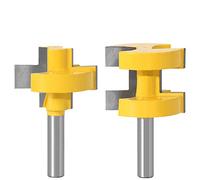 ZINCOO 2 pièces 8mm Tige Assortie Langue et rainure routeur Bit Ensemble dent carrée Langue et rainure routeur Bit