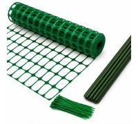 ZincOrange Clôture de protection 1 x 61 m avec 50 piquets et 200 serre-câbles - Filet de clôture en plastique HDPE - Clôture de jardin - Clôture à neige pour animaux