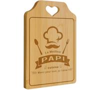 Zindoo Cadeau Fete des Grand Pere Cadeau Grand Pere Planche a Decouper 100% Bambou Gravure Laser Antibactérienne Renouvelable Durable Originale Cadeau Papy pour Fete des Grand Pere Noël Anniversaire