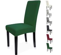 Zindoo Housse de Chaise 4 Pièces,Housse Chaise Universel Extensible Amovible Lavable Moderne pour Protéger, Habiller et Rénover des Chaises de Salon Salle à Manger Hotel Restaurant Cuisine (Vert)