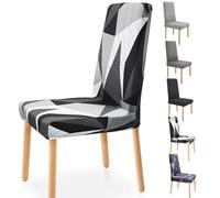 Zindoo Housse de Chaise 4 Pièces,Housse Chaise Universel Extensible Amovible Lavable Moderne pour Protéger, Habiller et Rénover des Chaises de Salon Salle à Manger Hotel Restaurant Cuisine Jardin