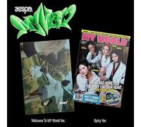 (ZINE Ver.) AESPA MY WORLD The 3rd Mini Album (WELCOME TO MY WORLD/SPICY - Random Ver. + Store Gift Card) K-POP SEALED