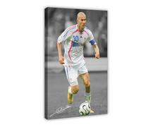 Zinedine Zidane (7) Poster sur toile pour décoration de chambre à coucher 50 x 75 cm