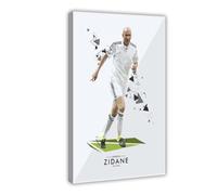 Zinedine Zidane Poster Football - Art mural sur toile - Décoration murale pour salon, chambre à coucher - 50 x 75 cm