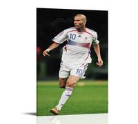 Zinedine Zidane Poster sur toile Décoration murale pour la maison, la chambre à coucher, l'esthétique, le salon, peinture murale solide, style cadre, 40 x 60 cm