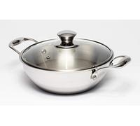 Zinel Wok 5036 Tri-Ply avec couvercle en verre Acier inoxydable 4,3 l 26 cm