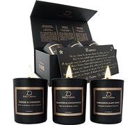 ZINELLO DESIGN - Bougies Parfumées d’Aromathérapie, Coffret Cadeau de 3 Pots de Bougies Parfumées pour la maison, Cire de Soja Naturelle, Idéal pour la Fête des Mères, Noël, un Anniversaire.