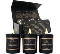 ZINELLO DESIGN - Bougies Parfumées d’Aromathérapie, Coffret Cadeau de 3 Pots de Bougies Parfumées pour la maison, Cire de Soja Naturelle, Idéal pour la Fête des Mères, Noël, un Anniversaire, Mariage