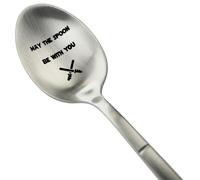 ZINELLO DESIGN - Cuillère à Café & Dessert Inox 18/10 Gravure Laser "May the spoon be with you" | Cadeau Original Geek Accessoire Cuisine Design Premium