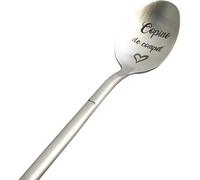 ZINELLO DESIGN - Cuillère Personnalisée Gravée « Copine de Compet’ » - Idée Cadeau Original pour une Fête, Noël ou un Anniversaire - En Acier Inoxydable 18/10 - Livrée avec son Coffret pour Offrir