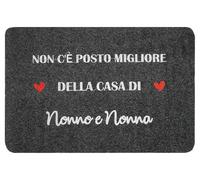 Zinello Design Paillasson Grand-père 40 × 60 cm pour intérieur/extérieur - antidérapant et lavable - Tapis d'entrée gris/noir avec message affectueux - Idée cadeau pour les grands-parents