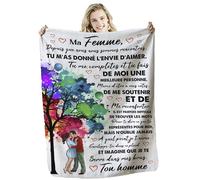 Zinello Design - Plaid personnalisé Doux pour Offrir à sa Femme | Idée Cadeau Insolite Original utile pour Un Anniversaire Noel la Saint Valentin | Couverture Couvre lit pour la Deco