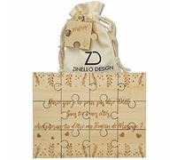 ZINELLO DESIGN Puzzle Veux-tu être ma Témoin - Bois 12 Pièces sans Cadre | Format 21 x 15 cm pochette en coton et pièce « Surprise ! » incluses pour demander à une femme d’être témoin sans cadre