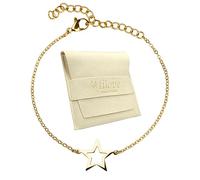 Zinello Design TILOVE - Bracelet Étoile en Acier Inoxydable Doré - Symbole d’Espoir et de Lumière - Chaîne Réglable 16 + 5 cm - Cadeau Élégant avec Pochette en Microfibre et Carte Inspirante