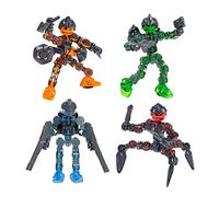 Zing Klikbot Série 3 Gardiens Jeu de 4 figurines articulées avec armes dont Blitz, Sable, Barrage et Tempête, figurines translucides pour Stop Motion