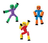 Zing StikBot Crazy Faces Lot de 3 - Couleurs unies exclusives | Figurines articulées avec ventouses pour animation Stop-Motion et jeu créatif | Jouet vapeur primé, à partir de 4 ans