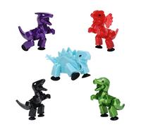 Zing Stikbot Dino Combo Lot de 5 figurines d'action Stikbot à collectionner, créez une animation Stop Motion, à partir de 4 ans (vert métallisé, violet métallique, rouge métallique, noir spatial, bleu
