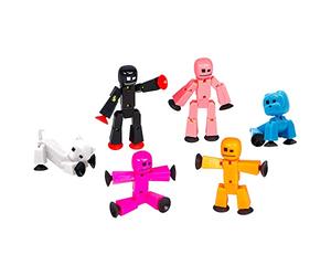 Zing Stikbot Family Pack - Lot de 4 Figurines, 1 Chat et 1 Chien - Créez une Animation Stop Motion