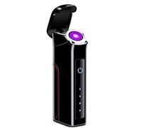 ZINGINGEN Briquets à Arc électrique, Briquet électronique USB Coupe-Vent, Briquet Plasma sans Flamme for Cigarette, Cigare, Bougie(Black)