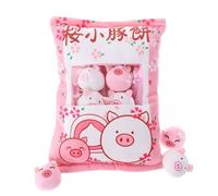 zingking Adorable porcelet snack coussin doudou jouet pudding décoratif amovible chat poupée jouet créatif cadeaux pour adolescentes filles enfants