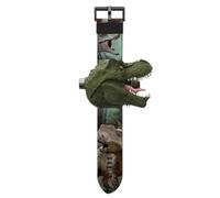 zingking Horloge projecteur - 24 images de Dinosaure Montre-bracelet Numérique | Projection 3D Projecteur pour Garçons et Filles, Sangle Réglable Doux, Jouet Drôle
