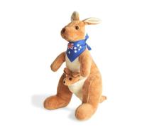zingking Kangourou rembourré avec écharpe Australie - Peluche douce et confortable - 30 cm