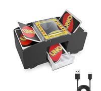 zingking Mélangeur de Cartes Automatique, Trieur de Cartes de Poker Automatique, Mélangeur de Cartes électrique pour 1 à 2 Jeux, Distributeur de Cartes pour UNO, Poker, Blackjack - USB et Piles
