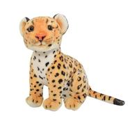 zingking Peluche léopard réaliste de 23 cm, lion et tigre, panthère noire, léopard de neige, peluche pour bébé, jouet en peluche douce, cadeau pour enfants, garçons et filles