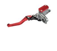 Zingori levier d'embrayage de frein de moto Kit d'embrayage hydraulique CNC 22 mm pour moto pour Yamaha,levier pour maître-cylindre, gaine de refoulement d'huile(Rouge)