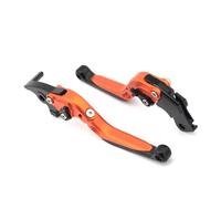 Zingori levier d'embrayage de frein de moto Leviers frein d'embrayage pliables poignées commande réglables biellette direction pour Duke 125 200 250 390 (2012-2023)(Extendable Orange)