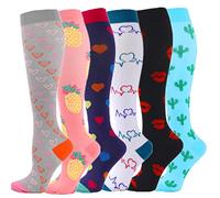Zingso Chaussettes de Contention pour Femmes et Homme, 6 Paires 20-25 mmHg Chaussettes Bas de Contention pour Sport, Course, athlétisme,Trekking, Voyage, Vol, Infirmiers, Grossesse (S/M, Ensemble 2)