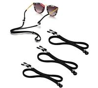 Zingso Lot de 3 sangles de lunettes de sport en cuir synthétique classique multicolore réglable pour lunettes de soleil, lunettes de soleil, bandeau de lunettes de soleil pour décoration et sport
